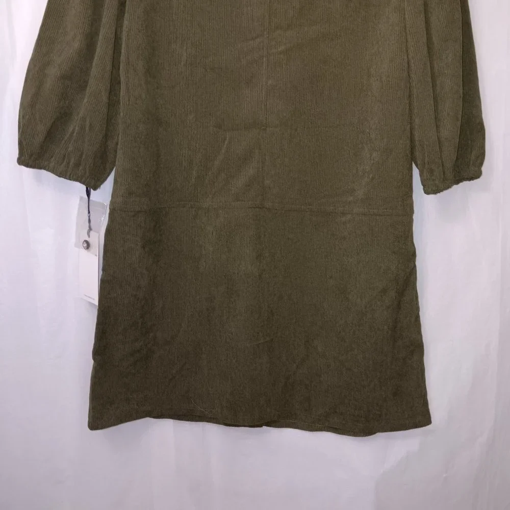 7 FOR ALL MANKIND CORDUROY PUFFY SLEEVE DRESS